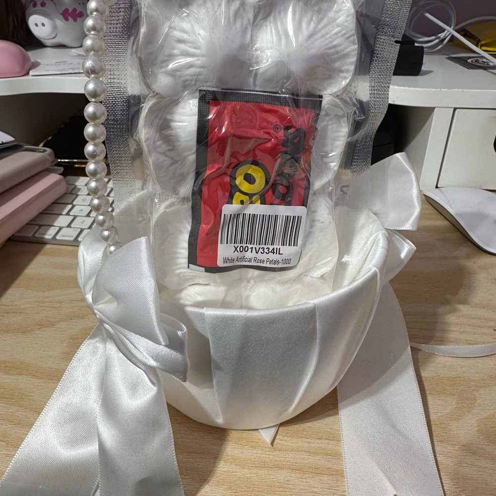 Elegant White Artificial Rose Petals